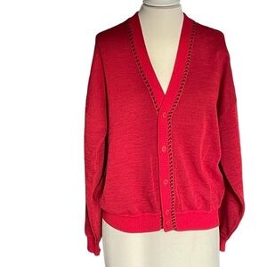 Vintage St. Croix Shop Knit Wool Cardigan Size M